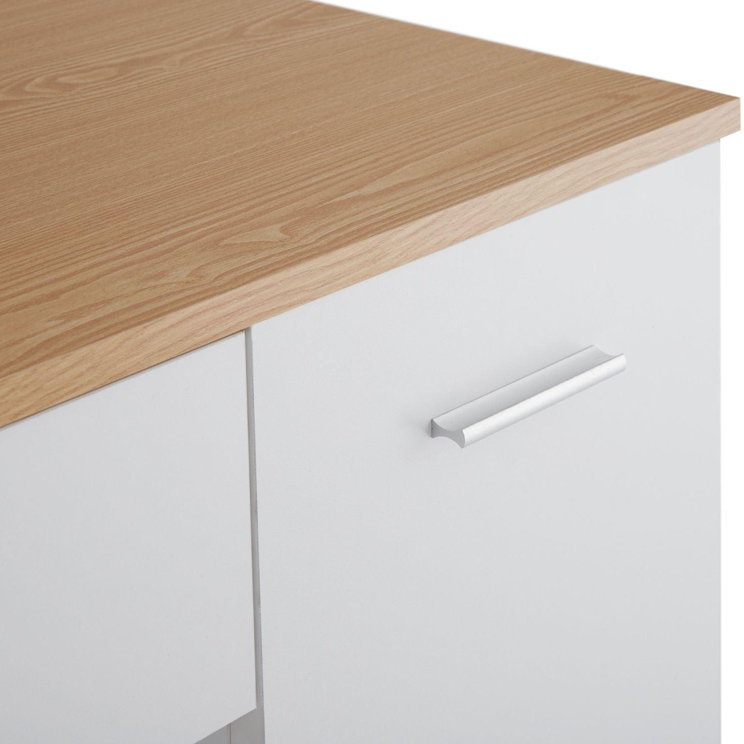 Toeletta con cassetto a specchio tavolo da trucco moderno ed elegante 137,5 cm bianco 08_0000240