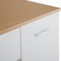 Toeletta con cassetto a specchio tavolo da trucco moderno ed elegante 137,5 cm bianco 08_0000240