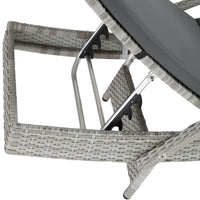 Lettino prendisole sdraio arredo giardino 5 posizioni grigio 08_0000226