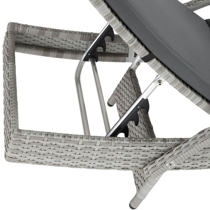 Lettino prendisole sdraio arredo giardino 5 posizioni grigio 08_0000226