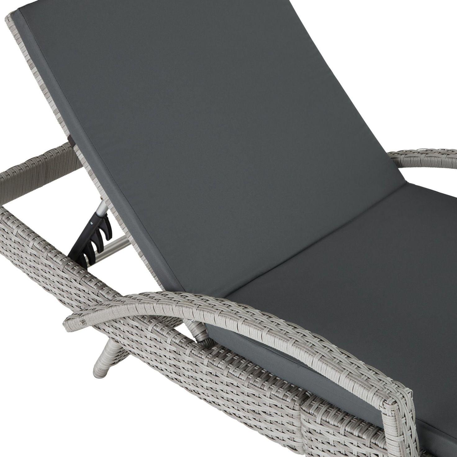 Lettino prendisole sdraio arredo giardino 5 posizioni grigio 08_0000226