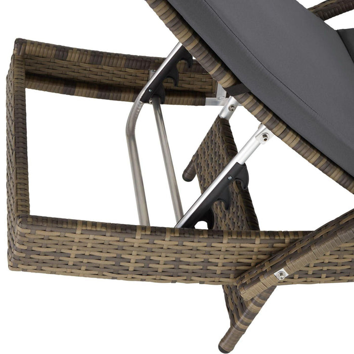 Lettino prendisole sdraio arredo giardino 5 posizioni marrone 08_0000227