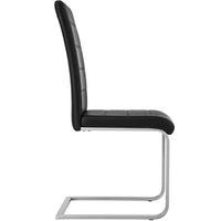 Set di 6 sedie gambe in acciaio soggiorno seduta cucina sala da pranzo elegante design quadrato nero 08_0000120