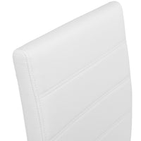 Set di 6 sedie gambe in acciaio soggiorno seduta cucina sala da pranzo elegante design quadrato bianco 08_0000121