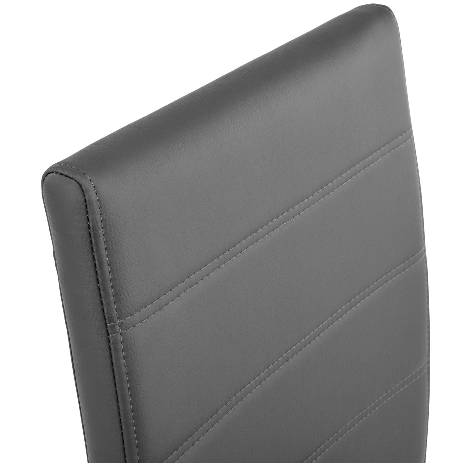 Set di 6 sedie gambe in acciaio soggiorno seduta cucina sala da pranzo elegante design quadrato grigio 08_0000122