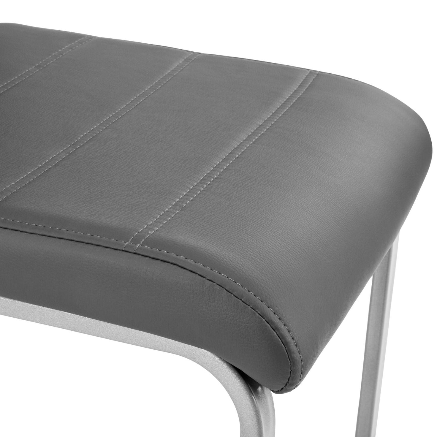 Set di 6 sedie gambe in acciaio soggiorno seduta cucina sala da pranzo elegante design quadrato grigio 08_0000122