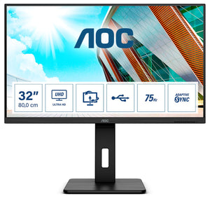 Aoc p2 u32p2 monitor pc 80 cm (31.5") 3840 x 2160 pixel 4k ultra hd led nero