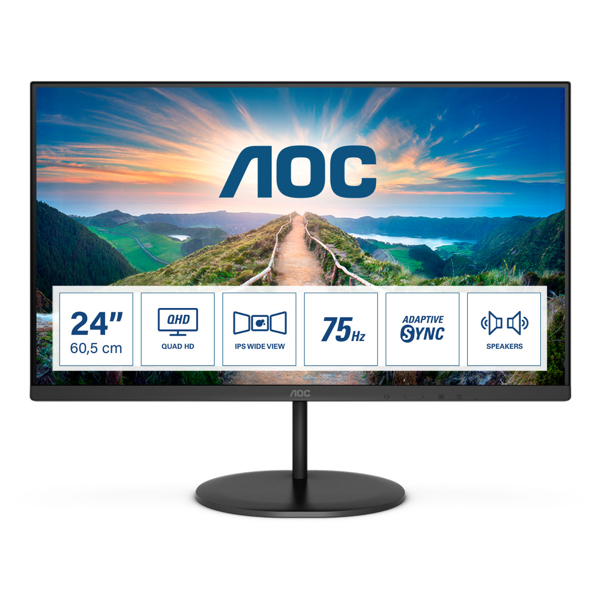 Aoc v4 q24v4ea led display 60,5 cm (23.8") 2560 x 1440 pixel 2k ultra hd nero