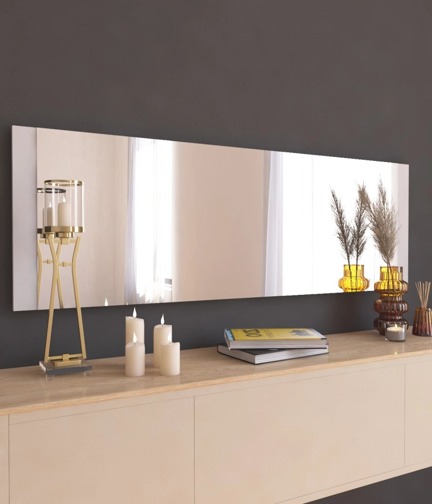Specchio in legno "Azus" - 40 x 120 cm - Bianco
