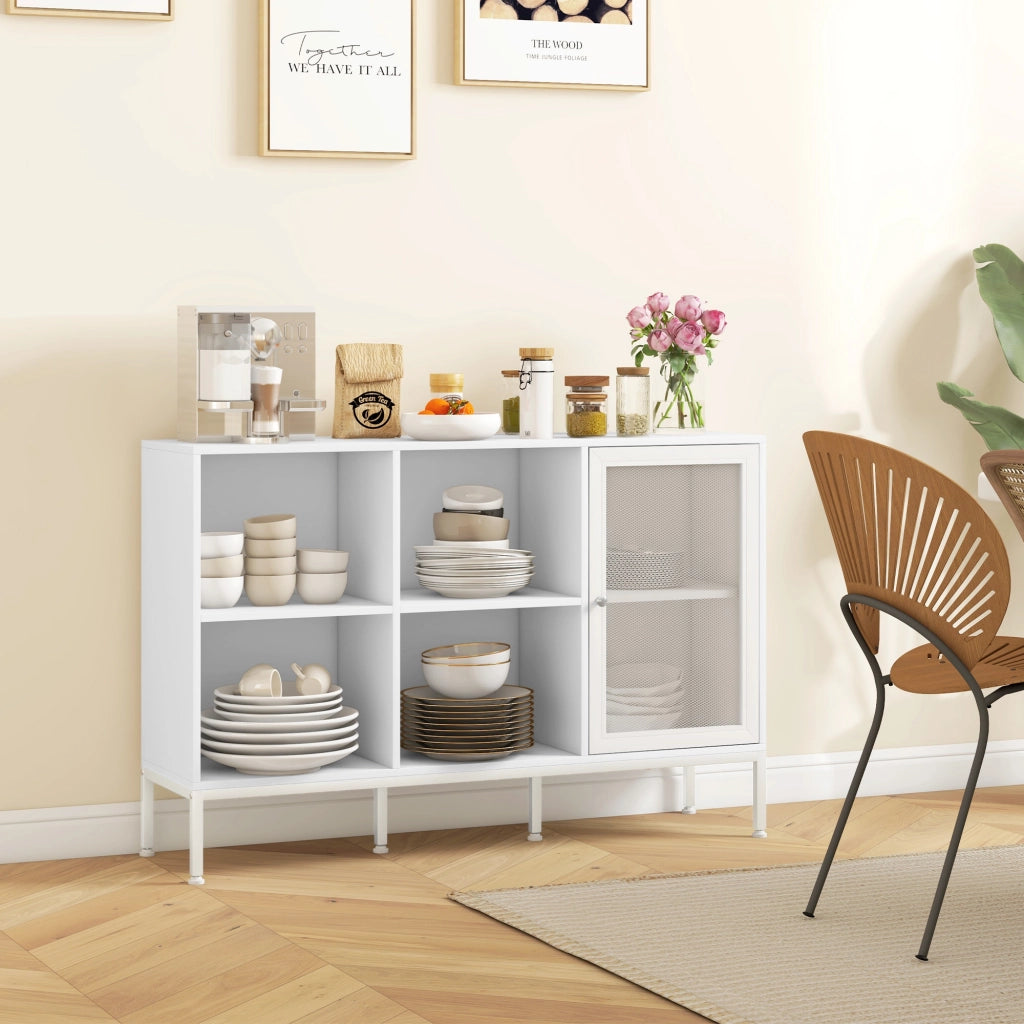 Credenza da cucina ¨C zephmum ¨C bianco, 120x37x81,5 cm