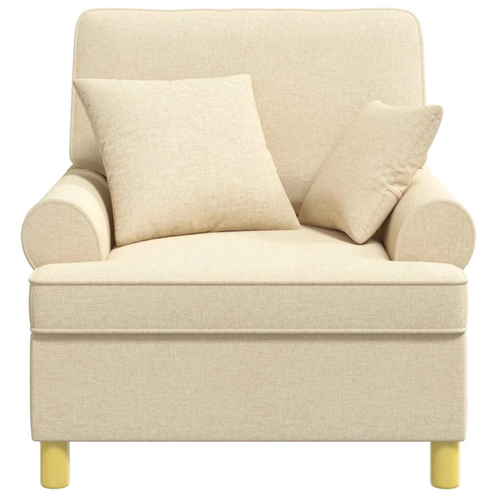 Poltrona XL con Cuscini Crema Tessuto 42043490