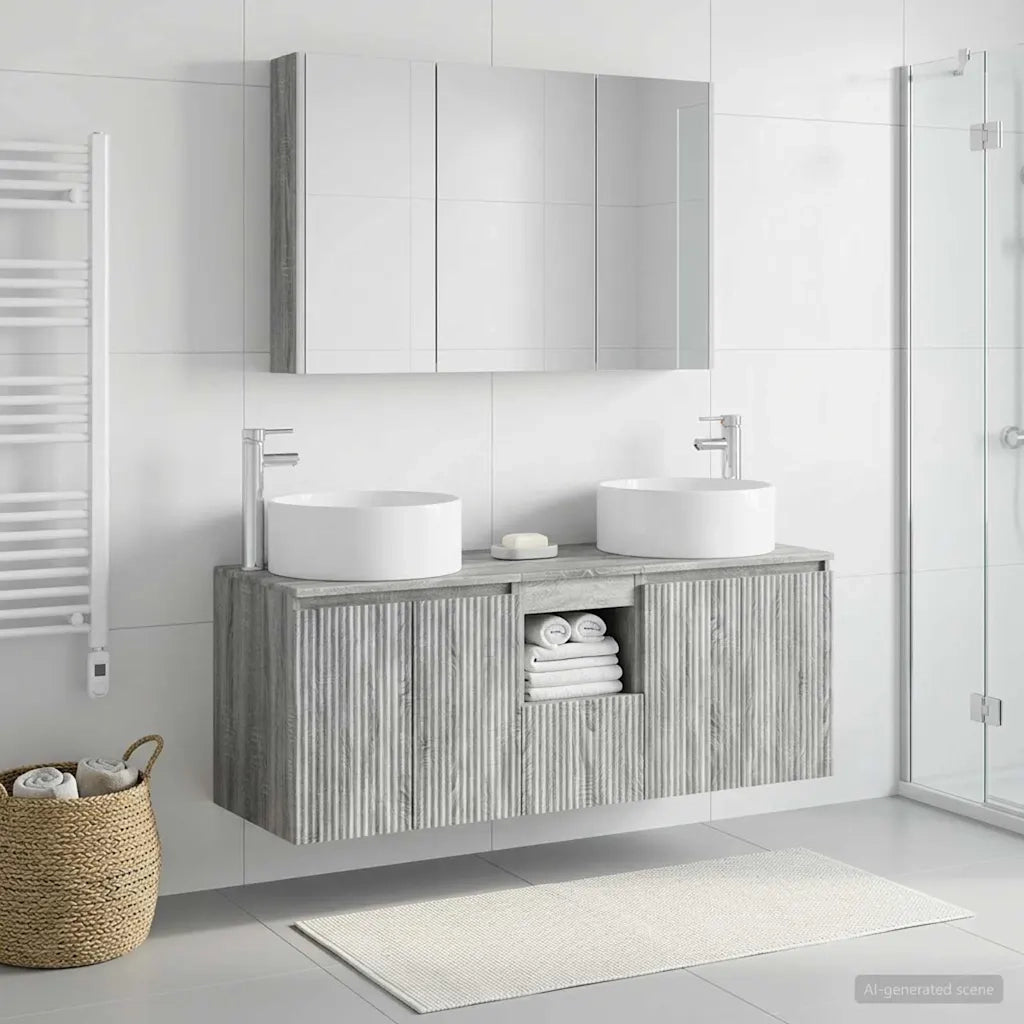 Set di Armadi da Bagno 4 pcs Sonoma grigio 103,5 x 15,5 x 70 cm 3406588