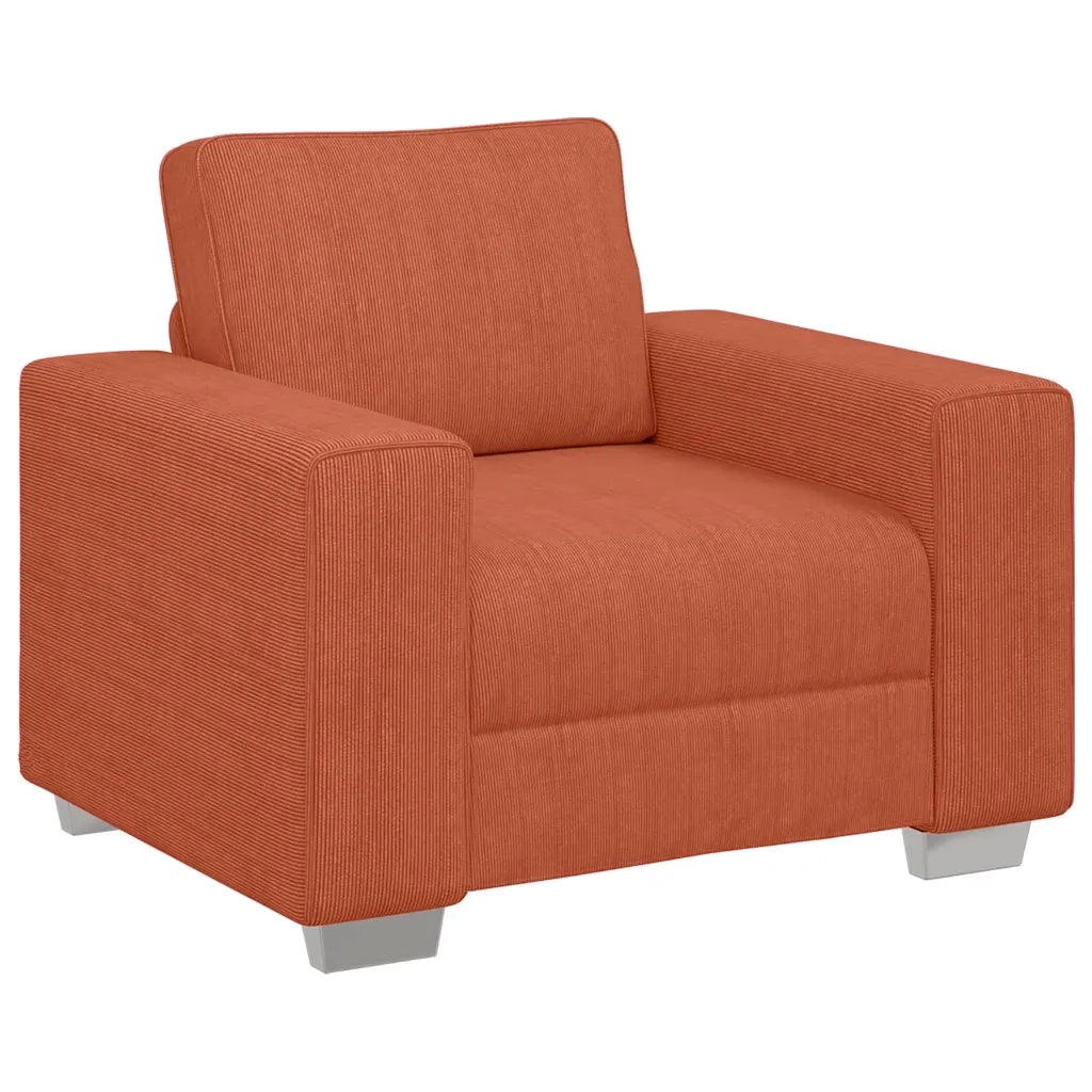 Divano Sedia Rosso Arancione 100x77x82 cm Tessuto di Velluto a Coste 4105192