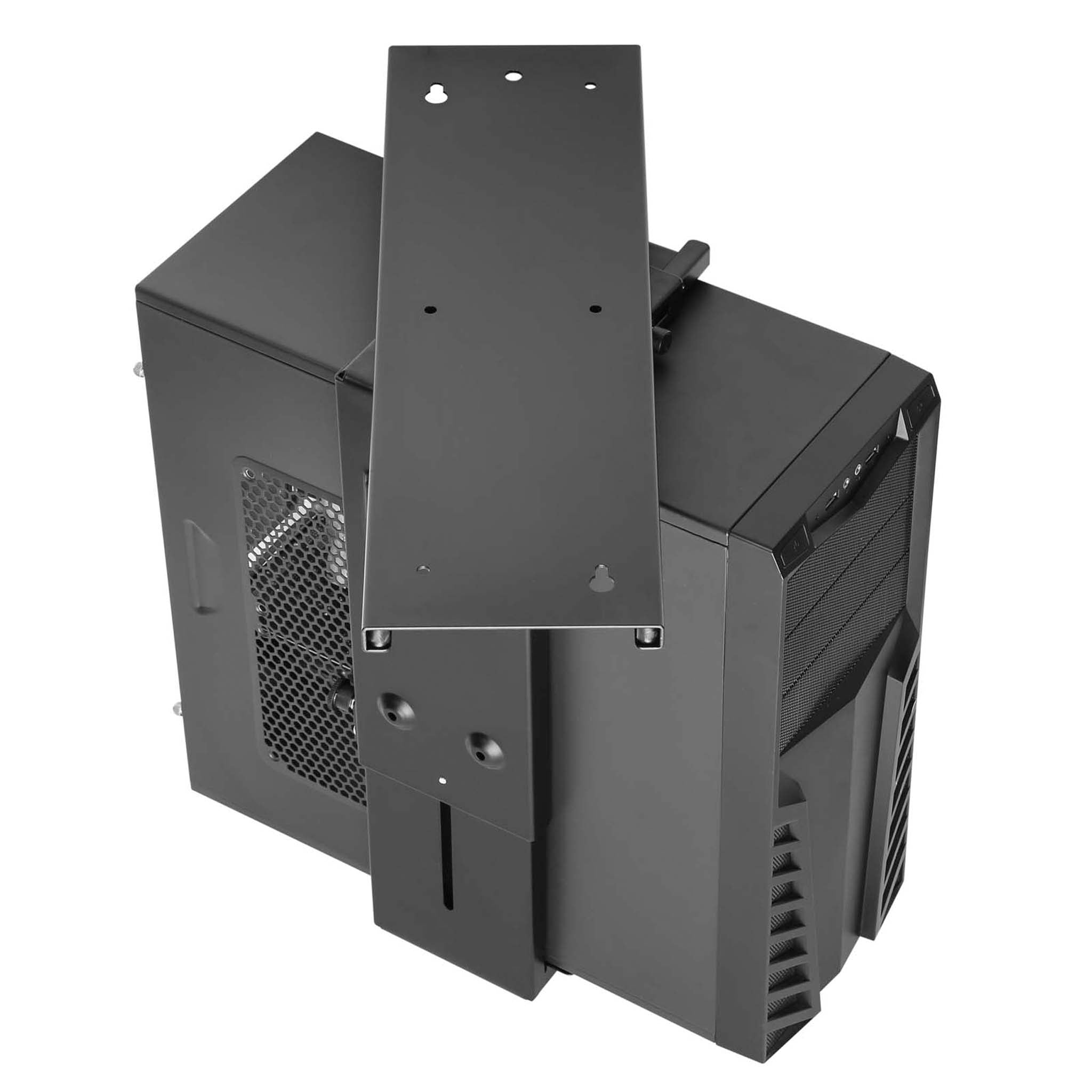 Supporto PC fisso Porta case sotto scrivania, max 10 kg, girevole a 360° con guida scorrevole