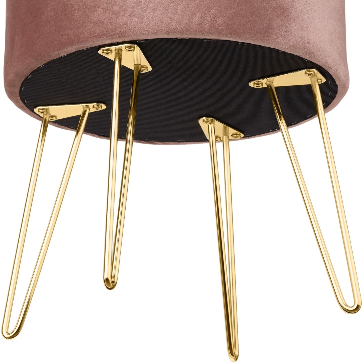 Sgabello ottomano con contenitore, tavolino effetto velluto rosa 08_0000305