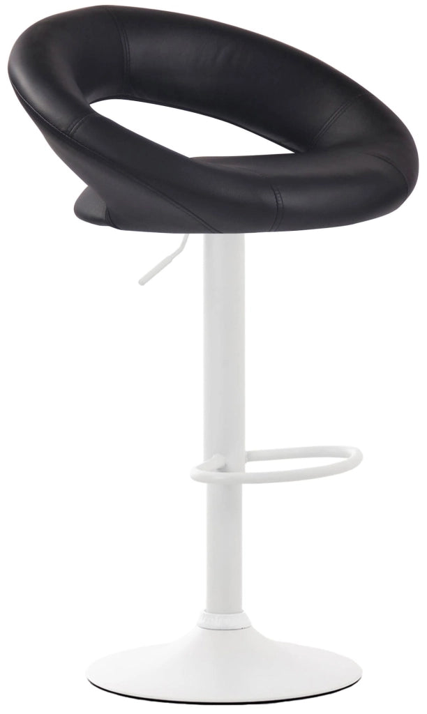 Set di 2 sgabelli da bar Olinda in finta pelle nero,bianco