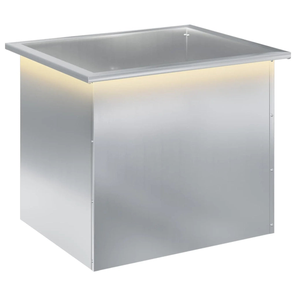 Fioriera da giardino con LED Argento 50 x 60 x 48 cm 8008206