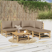 Set Salotto da Giardino 6pz con Cuscini Tortora BambÃ¹cod mxl 76347