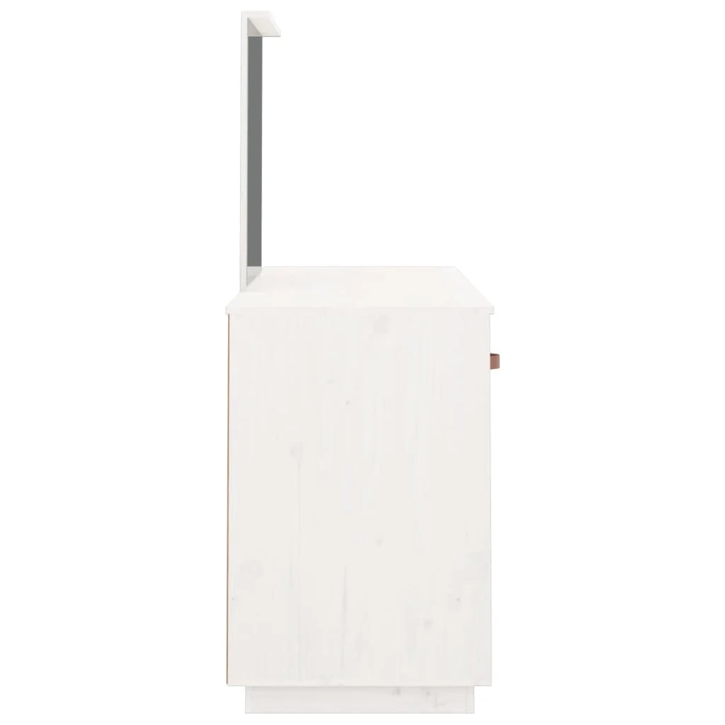 Set da toeletta con specchio 95 x 50 x 134 cm legno di pino massiccio bianco 02_0006216