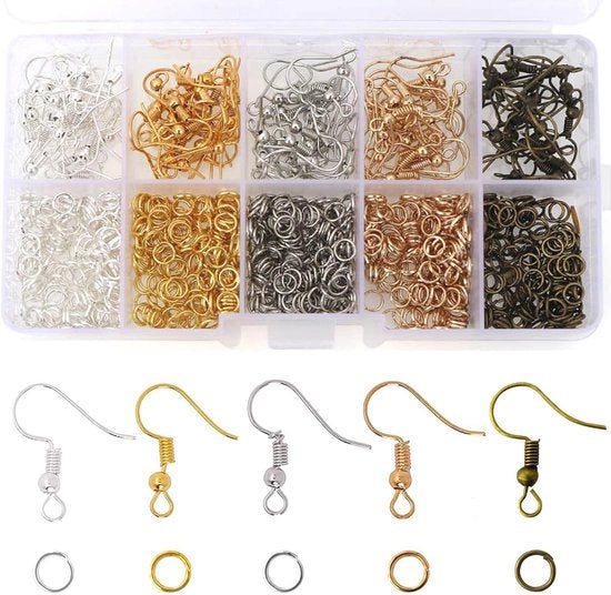 Kit per Creazione Orecchini con 1150 Componenti - Ideale per Orecchini Fai da Te