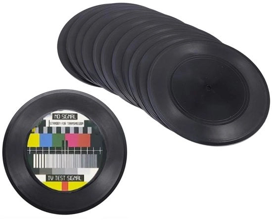 Decorazione da Parete a Vinile - Decorazione da Festa - Nero - Musica - Adatto per Bar e Ristoranti - 12 pezzi