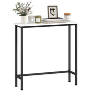 Tavolo console ¨C zephmum ¨C effetto marmo, metallo, bianco e nero, 75 cm