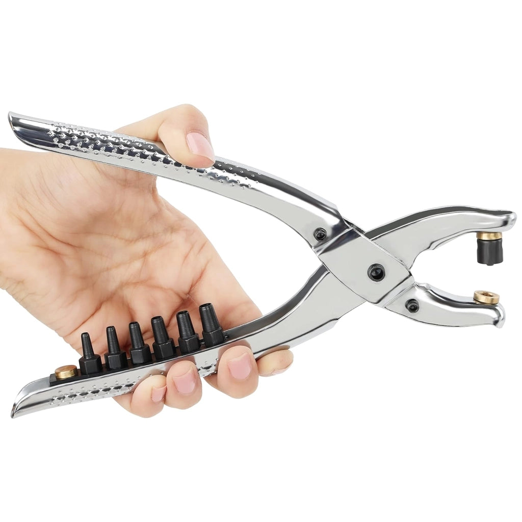 PINZA 2 IN 1 + 100 OCCHIELLI OCCHIELLATRICE FUSTELLATRICE X FORARE CUOIO PELLE