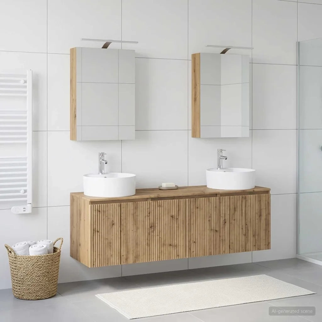 Set di Armadi da Bagno 5 pcs Rovere Artigianale 3406438