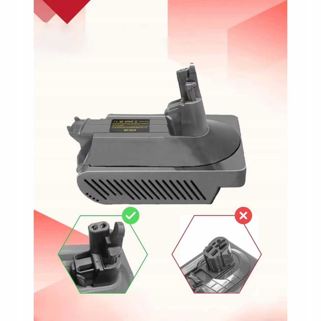 Adattatore Batteria per Aspirapolvere compatibile con Dyson V10 – Compatibile con Batterie Milwaukee 18V