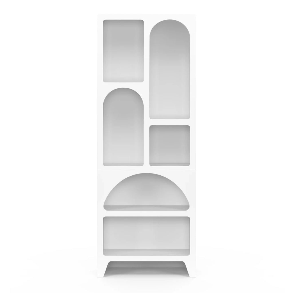 IDMarket - Libreria organica ALESIA con 6 scomparti in legno bianco