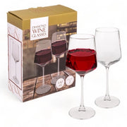 Set di bicchieri da vino da 2 pezzi a forma di diamante - Capacità 430 ml - Design elegante - Ideale per occasioni speciali - Qualità eccellente - Bicchieri da vino