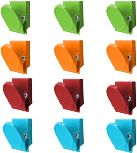 Magneetti a viti 12 pezzi - Magnetici a molle multicolori - Resistenti all'usura in plastica - Per frigorifero/whiteboard - Ideali per l'organizzazione - Lunga durata - Magneetti a viti