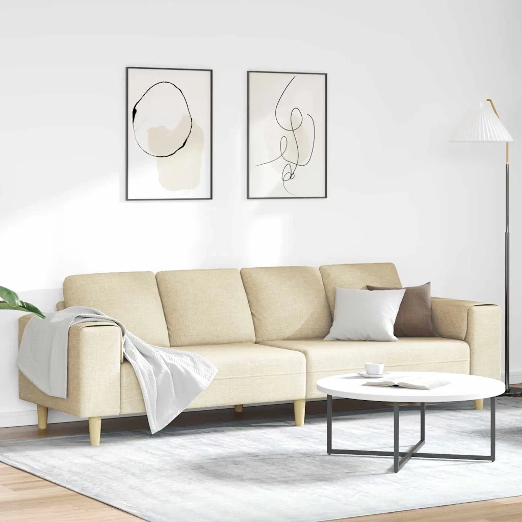 Divano per Soggiorno Crema 250 x 77 x 76 cm Poliestere 3335087