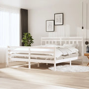 Giroletto-Struttura Letto Bianco 180x200 cm Super King in Legno Massello 219510