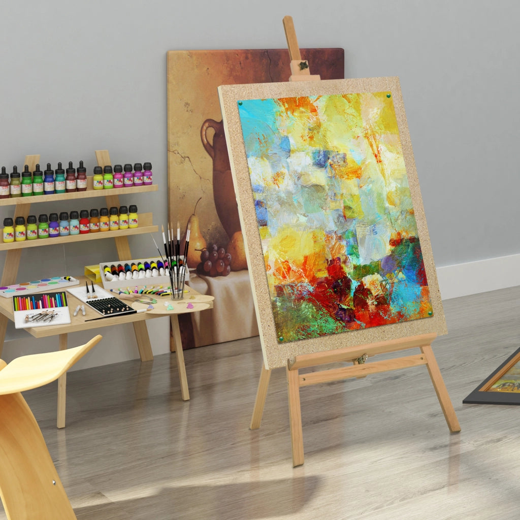 Cavalletto da pittura regolabile in altezza e inclinazione ¨C zephmum ¨C legno di faggio chiaro 65x44x174-230 cm