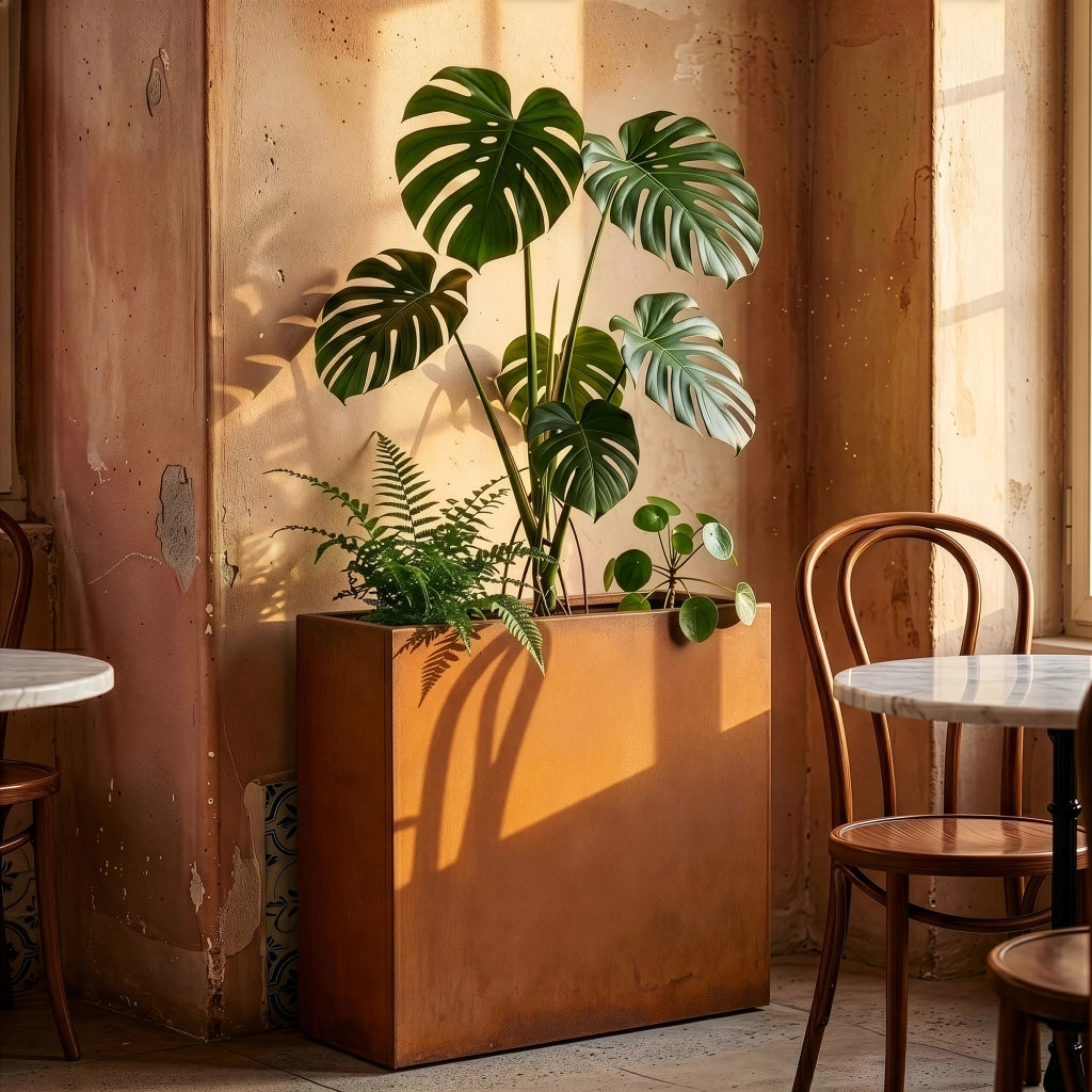Fioriera Vaargel in Acciaio Corten Portafiori 82x90x30 cm - Marrone Ossidato casa.pro