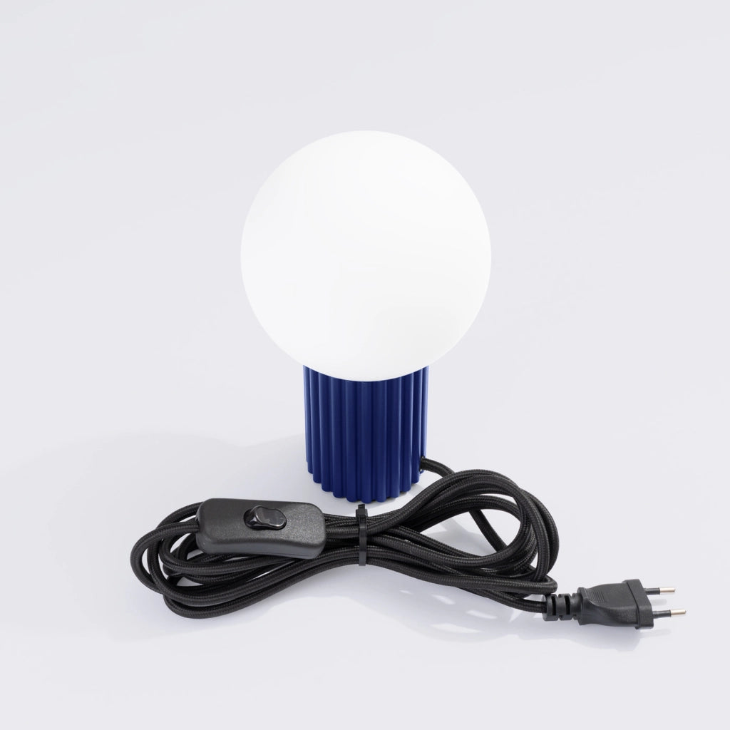 Lampada tavolo SFERA Pure Lume blu globo bianco G9 8W