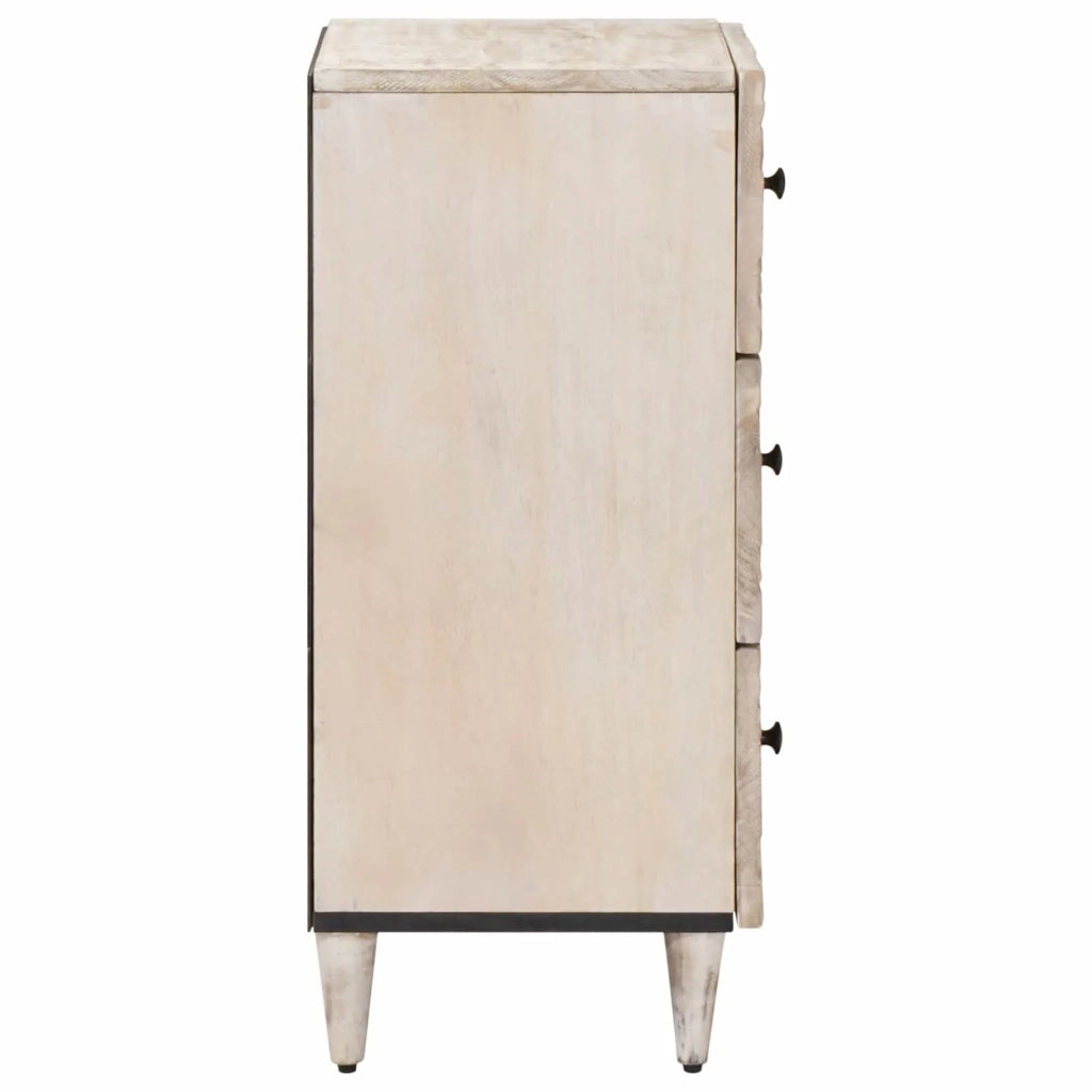 Credenza | Madia | Buffet da pranzo | Armadio da pranzo Bianco 40 x 33,5 x 75 cm Legno di mango massello