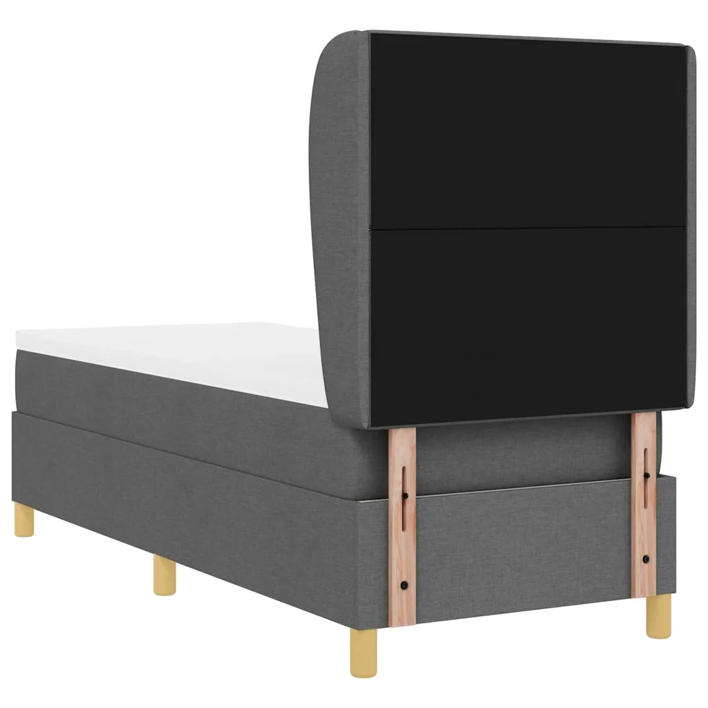 Letto a molle con materasso Grigio scuro 200 x 80 cm Tessuto 3340782
