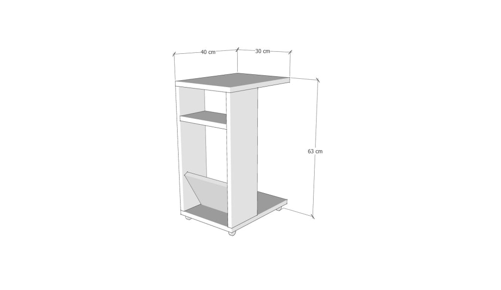 Tavolino laterale in legno "Filinta" - 30 x 40 x 63 cm - Bianco