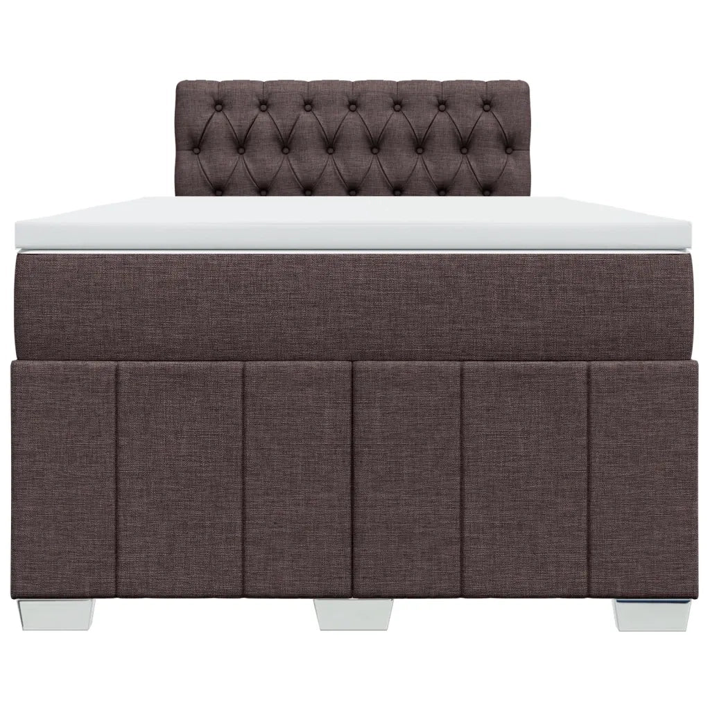 Giroletto a Molle con Materasso Marrone Scuro 120x200cm Tessuto