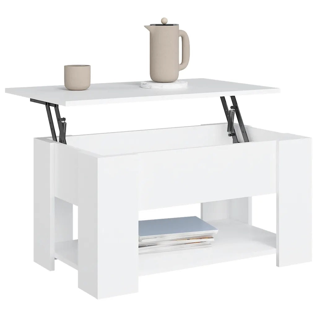 Tavolino da salotto | Tavolino da caff¨¨ | Tavolino da Soggiorno Bianco 79x49x41 cm in Legno Multistrato