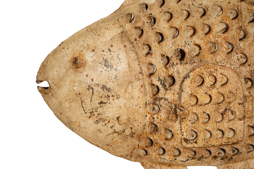 Biscottini Pesce porta candela in ferro dipinto a mano Originale lanterna forma Offerta