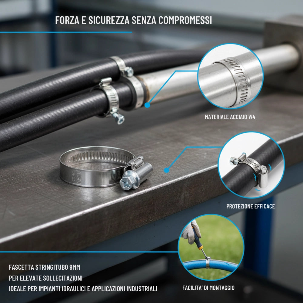 Fascette stringitubo a vite per applicazioni meccaniche 16x27 mm