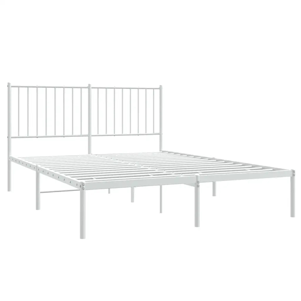 Giroletto con Testiera Metallo Bianco 140x200 cm 350932