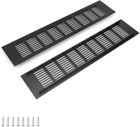 Ventilatierooster Quadrato 400 mm - Alluminio - 2 Pezzi - Per Ventilazione - Facile da Installare - Fissaggio di Scarico
