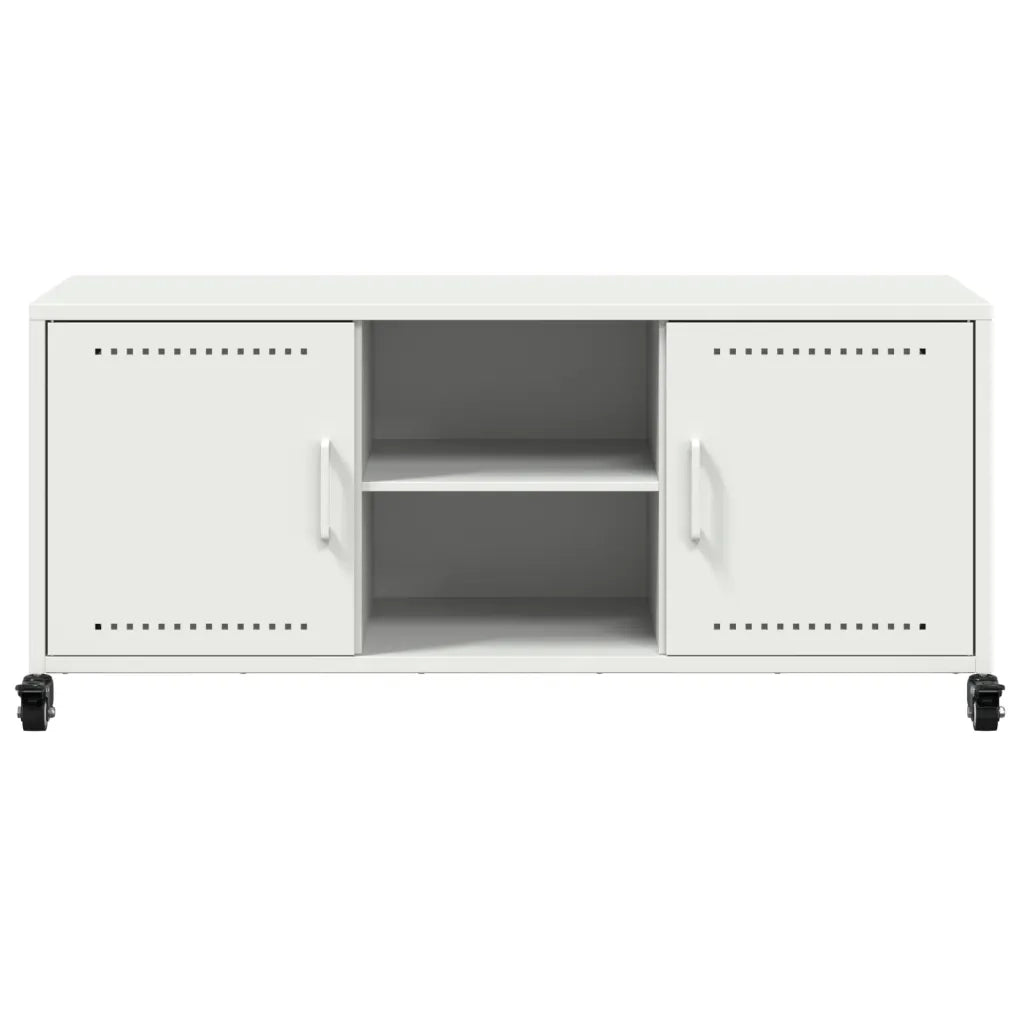 Mobile TV-Credenza TV-Console TV Bianco 100,5x39x43,5 cm in Acciaio 249045