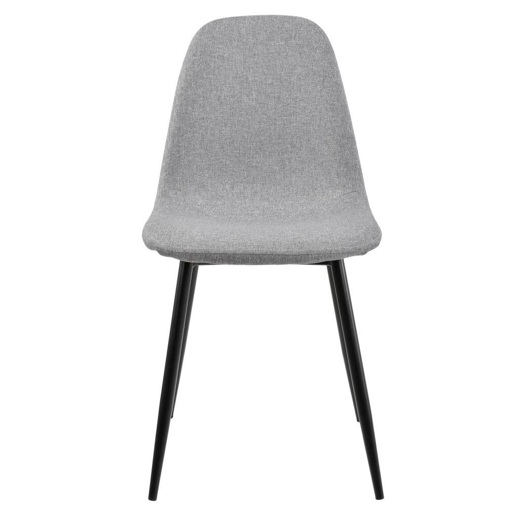[en.casa] Sedia sala da pranzo in un set di 4 grigio - 86 x 46cm + Tavolo da pranzo in ottica legno