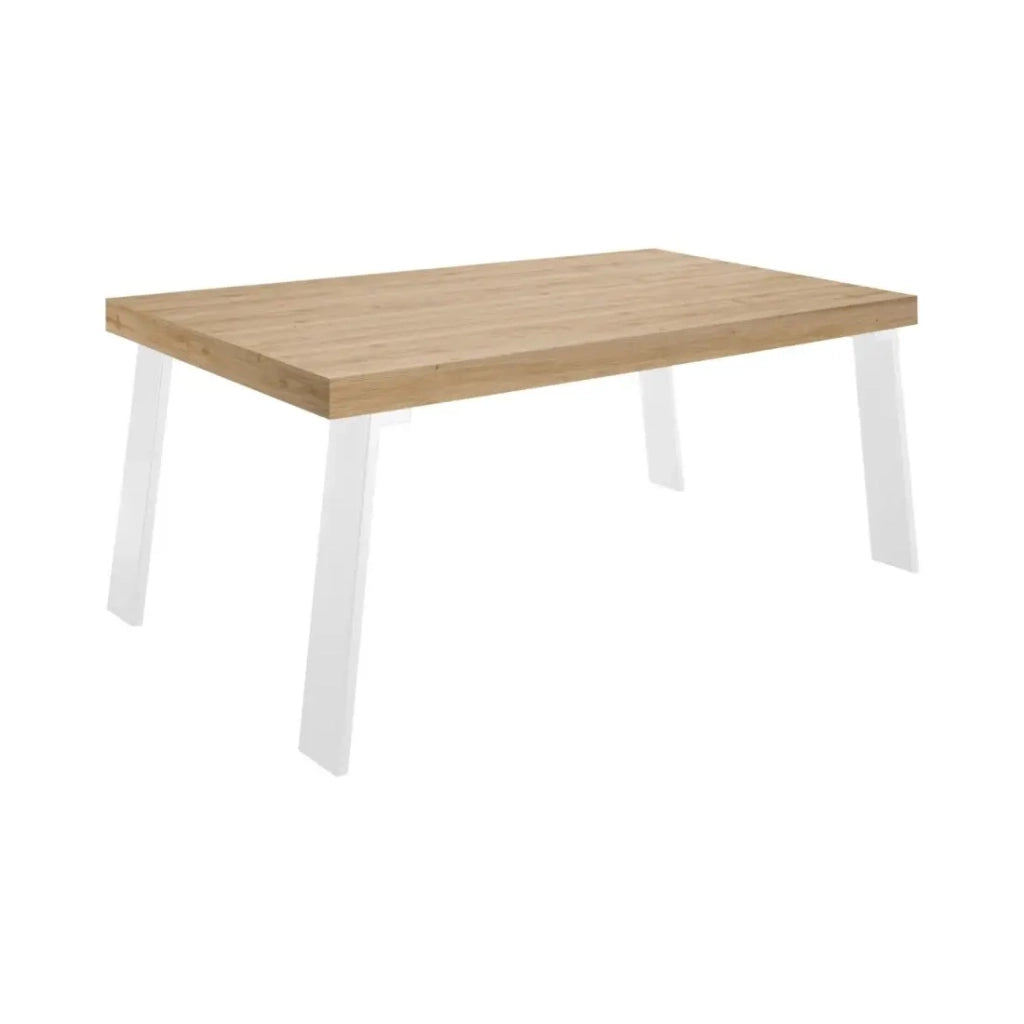 Tavolo da pranzo SPRING – L168 x H88 x l78 cm – Rovere chiaro e metallo bianco