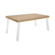 Tavolo da pranzo SPRING – L168 x H88 x l78 cm – Rovere chiaro e metallo bianco